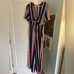 Colorful striped jumpsuit